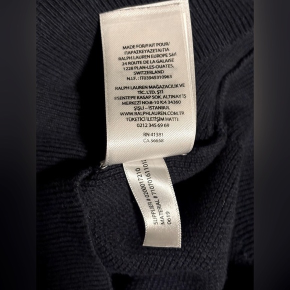Ralph Lauren Kids XL Dark Blue Zip-Up Sweater - Picture 5 of 7